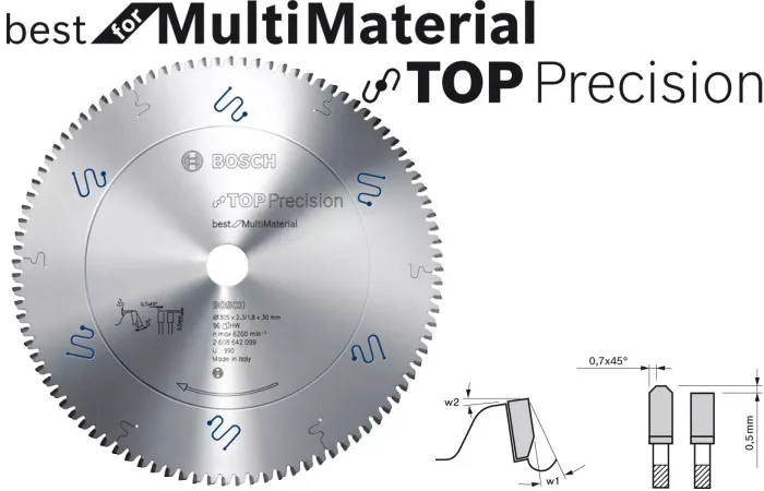 Lame BOSCH Best for Multimaterial pour scie à onglets